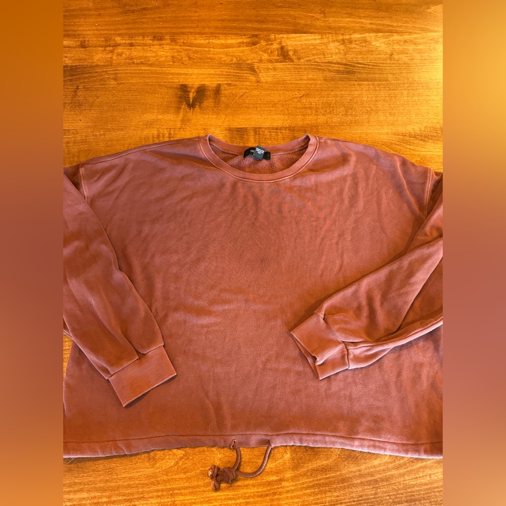 Forever 21+ Cropped Sweatshirt with Drawstring